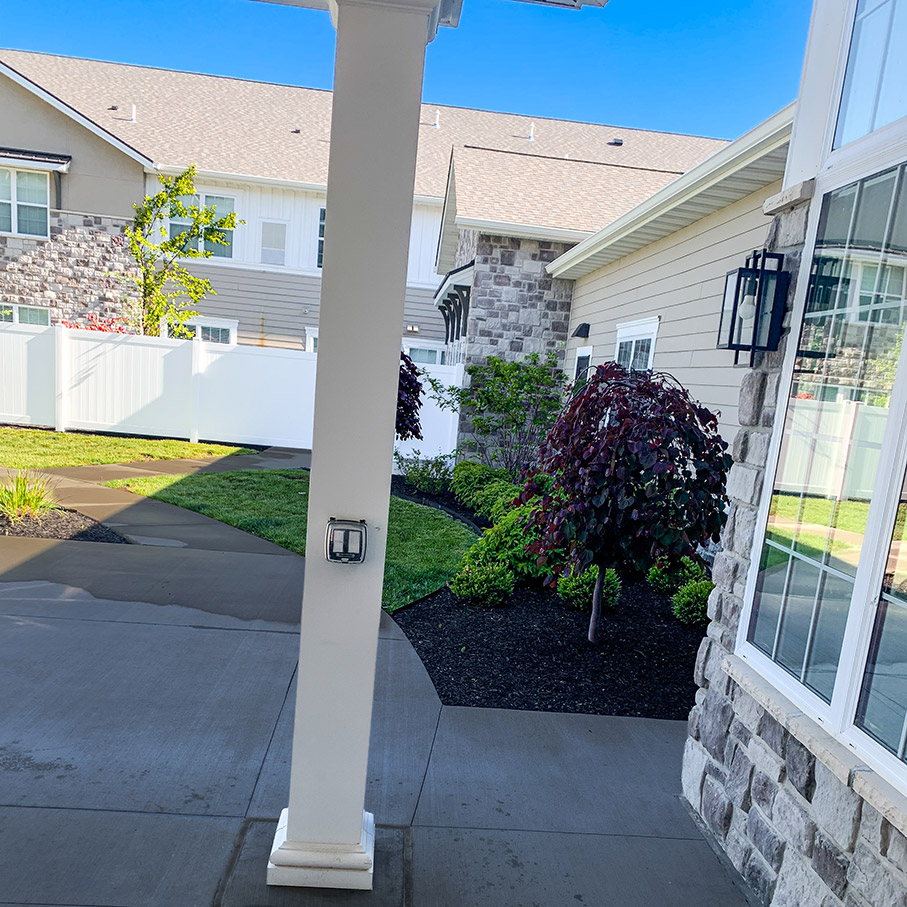 Freshly landscaped exterior at The Boulevard St. Peters.